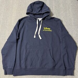 Disney Internships Hoodie Pullover Navy Blue Large Mickey Ears